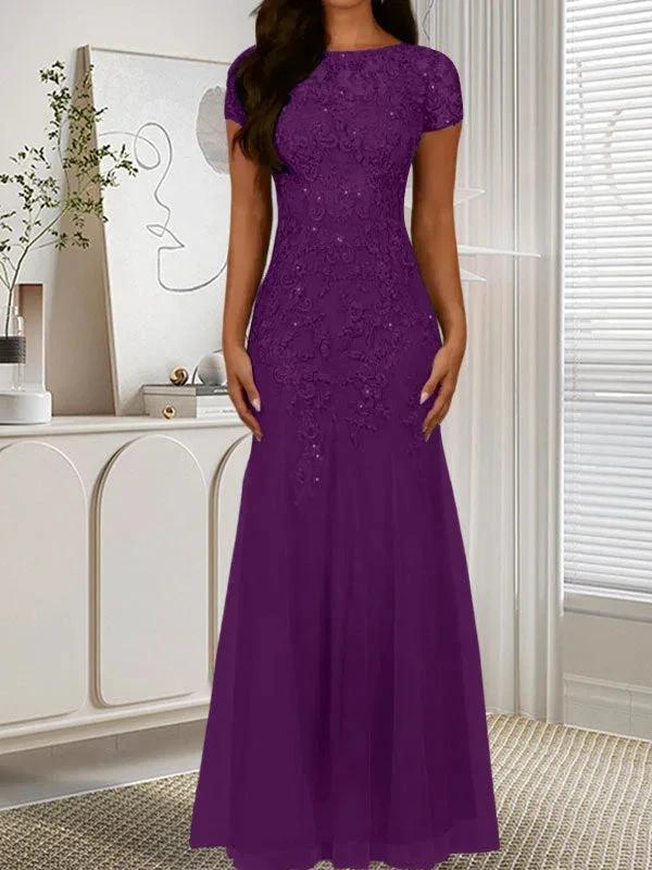 Dark Navy Mermaid Scoop Sequins Tulle Dress - Image 23