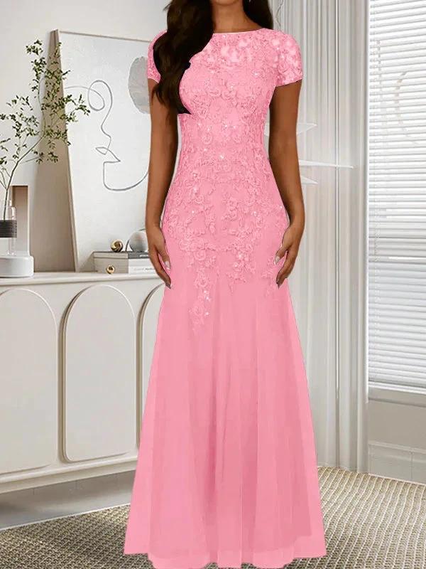 Dark Navy Mermaid Scoop Sequins Tulle Dress - Image 24