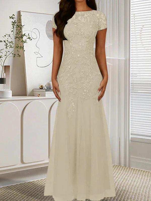 Dark Navy Mermaid Scoop Sequins Tulle Dress - Image 27