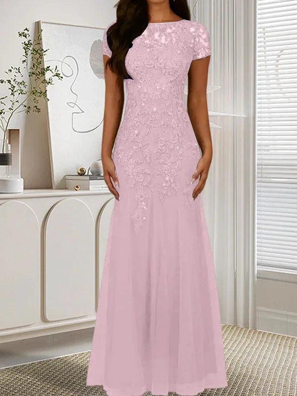 Dark Navy Mermaid Scoop Sequins Tulle Dress - Image 28