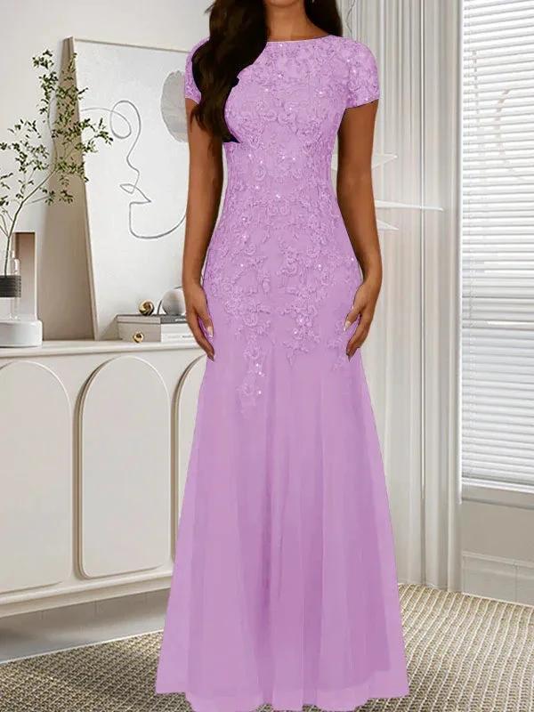 Dark Navy Mermaid Scoop Sequins Tulle Dress - Image 30