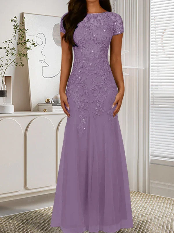 Dark Navy Mermaid Scoop Sequins Tulle Dress - Image 31