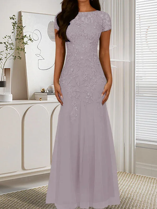 Dark Navy Mermaid Scoop Sequins Tulle Dress - Image 45