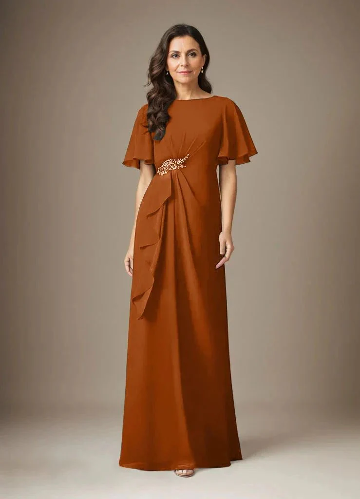 Dark Navy Sheath Beaded Chiffon Dress - Image 10