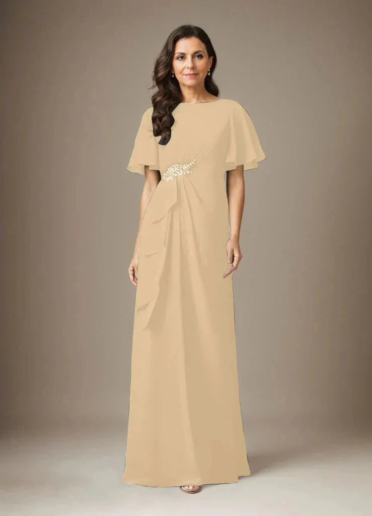 Dark Navy Sheath Beaded Chiffon Dress - Image 11
