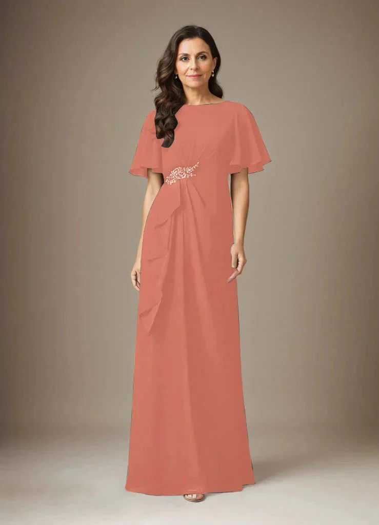 Dark Navy Sheath Beaded Chiffon Dress - Image 12