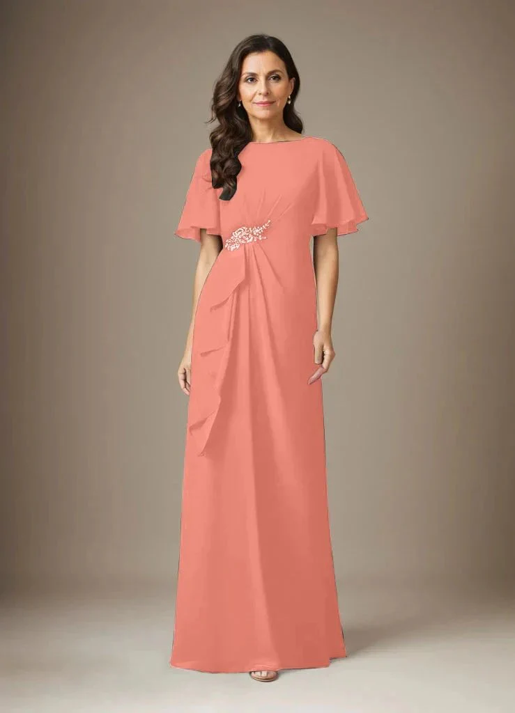 Dark Navy Sheath Beaded Chiffon Dress - Image 13