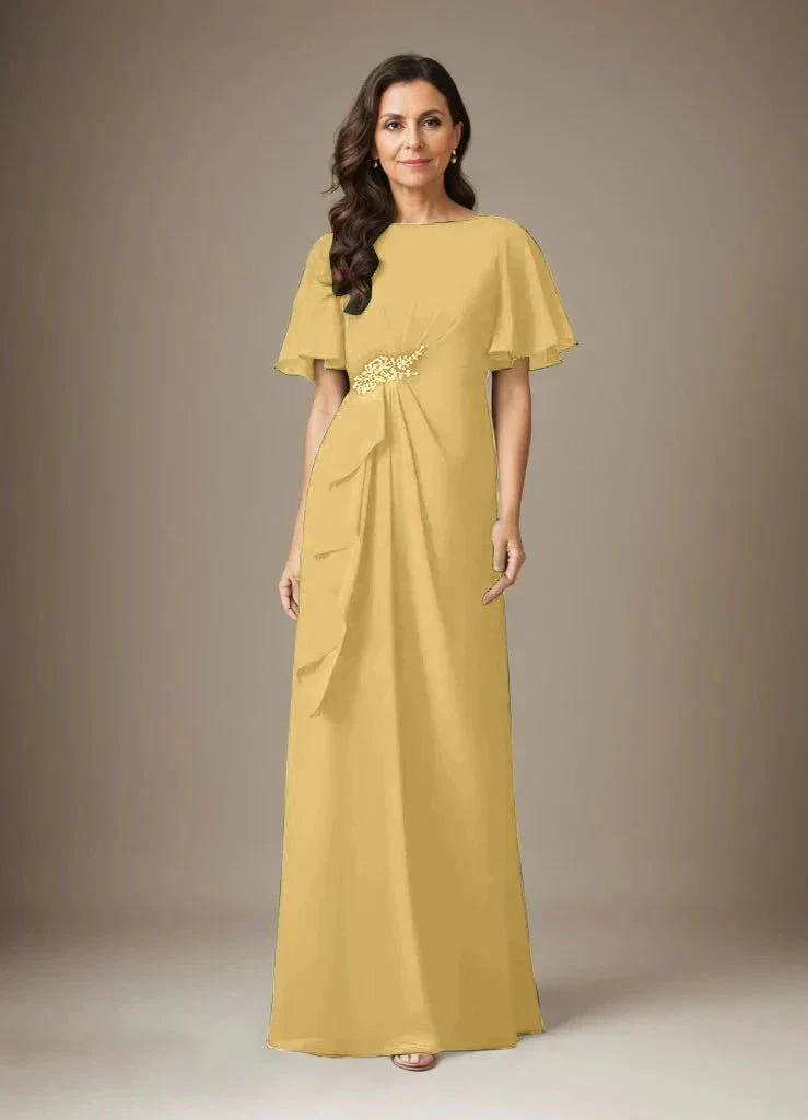 Dark Navy Sheath Beaded Chiffon Dress - Image 16
