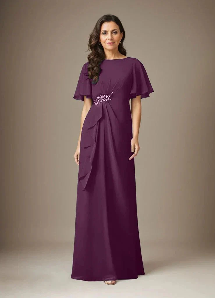 Dark Navy Sheath Beaded Chiffon Dress - Image 17