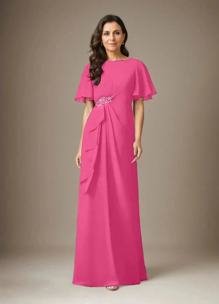 Dark Navy Sheath Beaded Chiffon Dress - Image 18