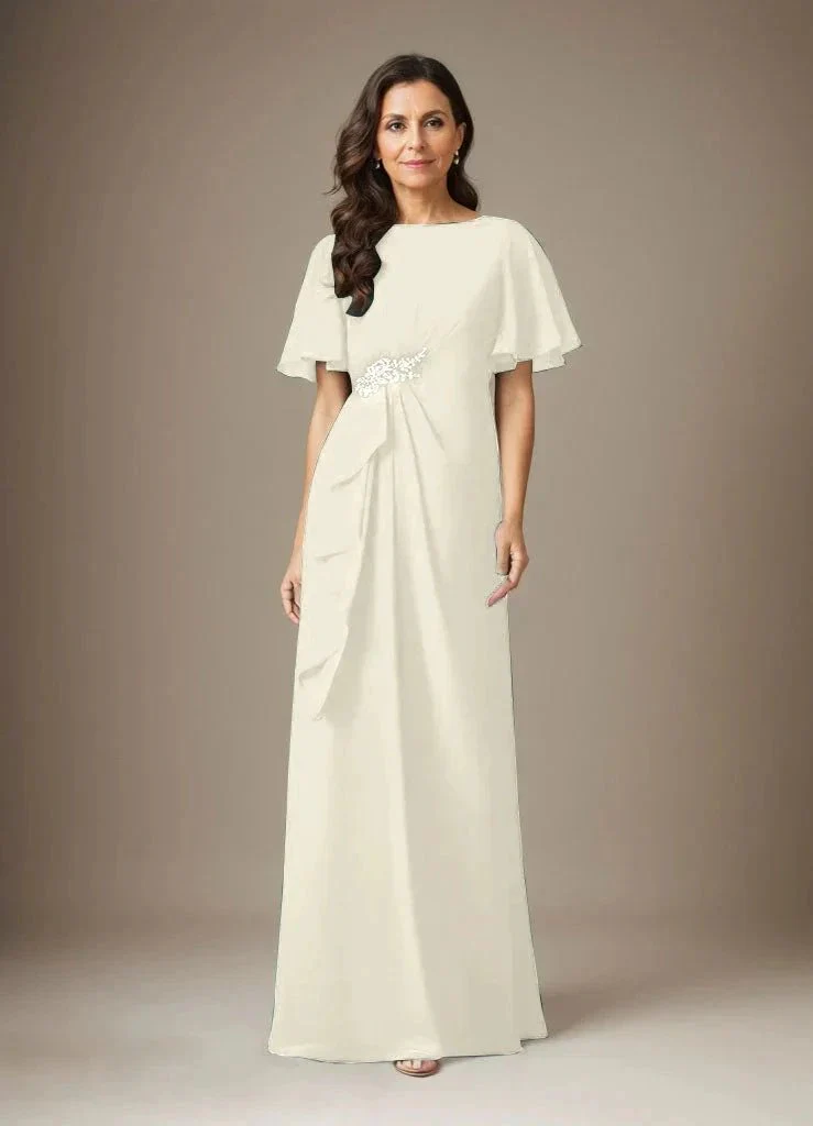 Dark Navy Sheath Beaded Chiffon Dress - Image 19
