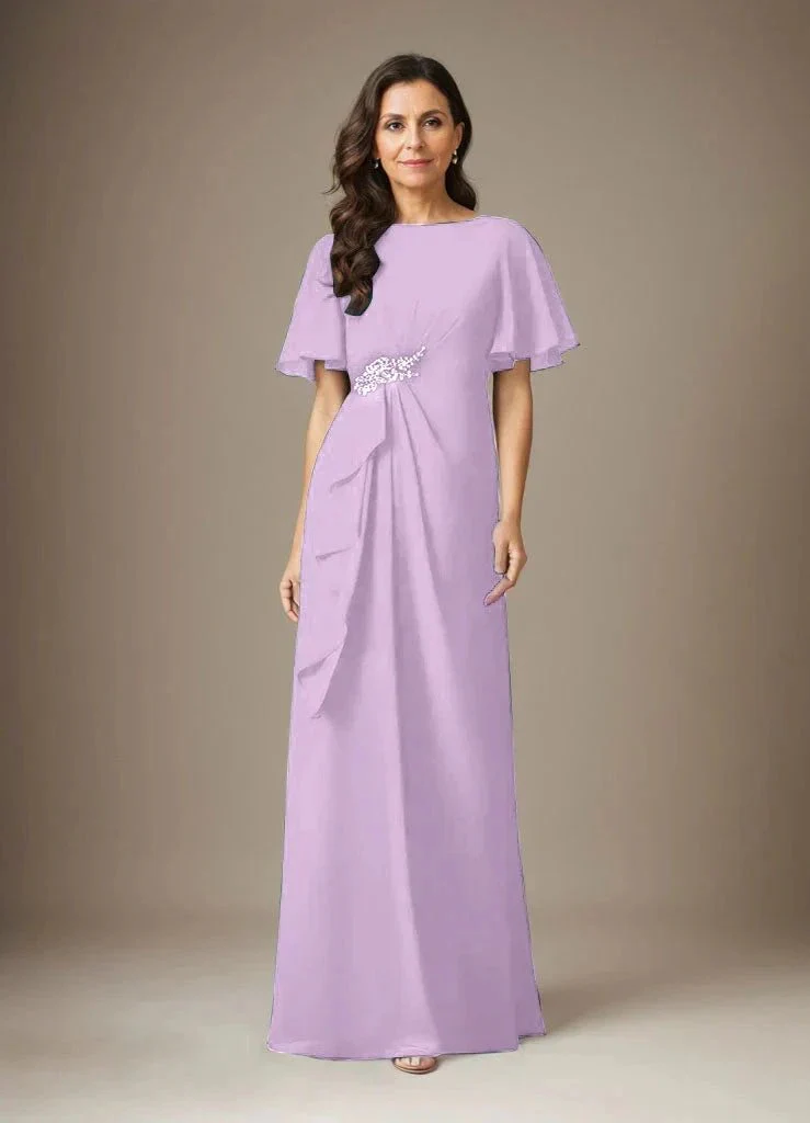 Dark Navy Sheath Beaded Chiffon Dress - Image 20