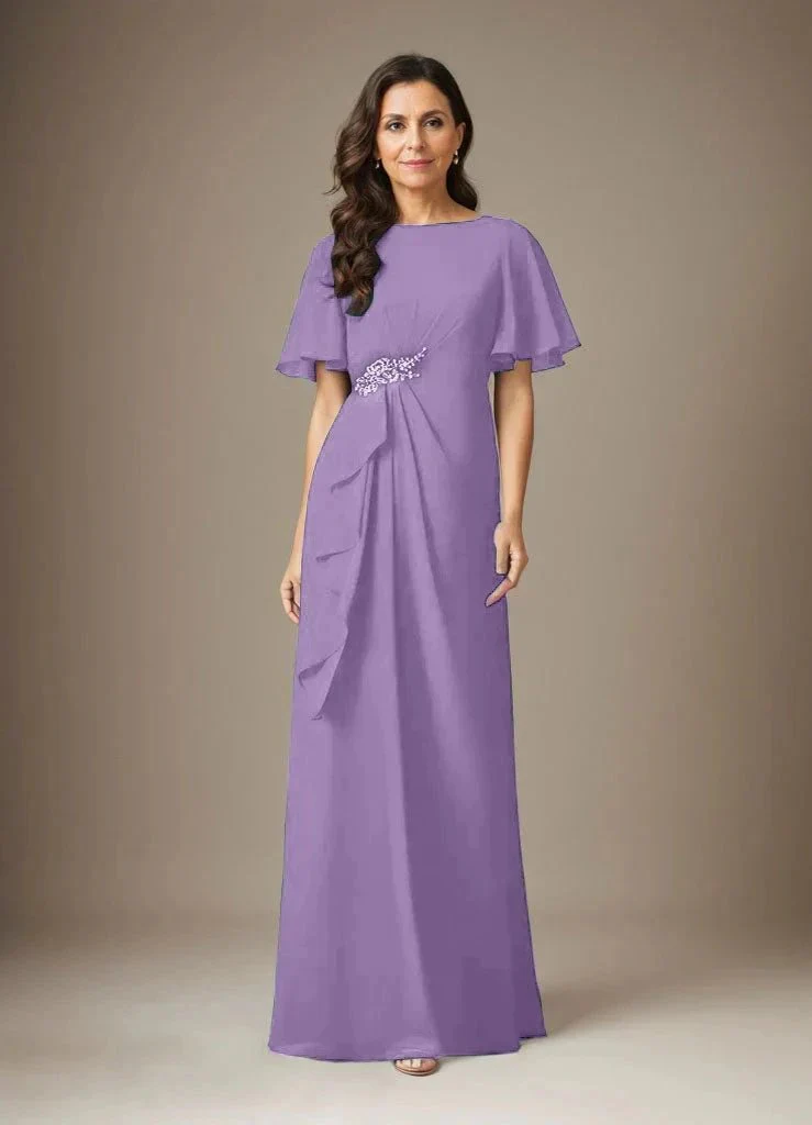 Dark Navy Sheath Beaded Chiffon Dress - Image 21