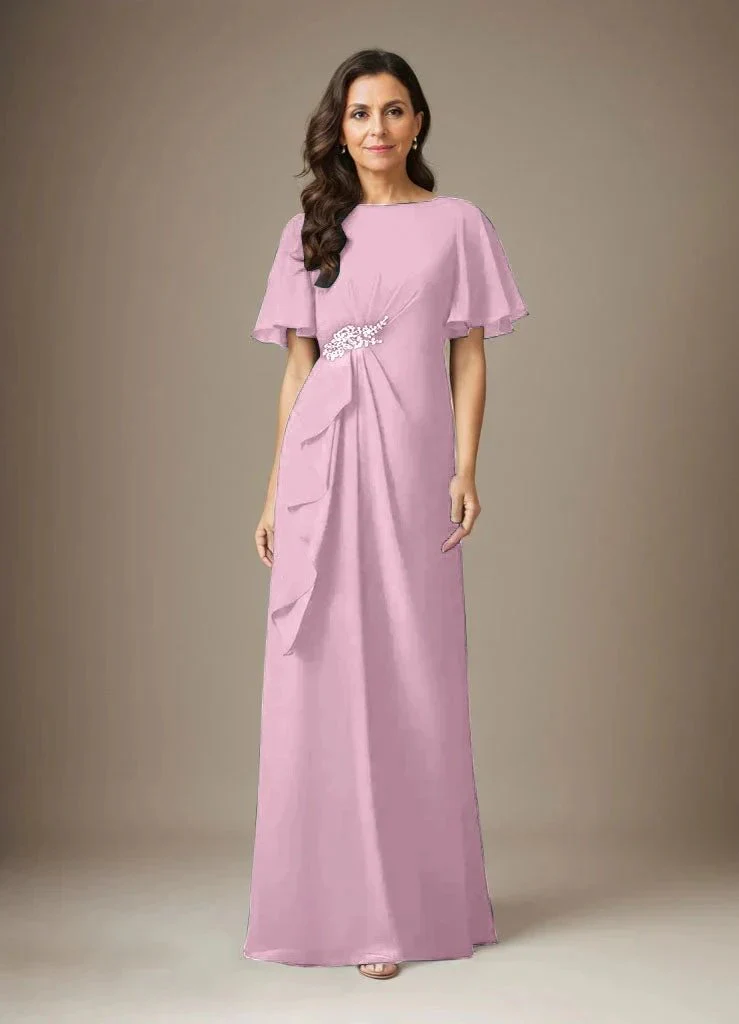 Dark Navy Sheath Beaded Chiffon Dress - Image 22