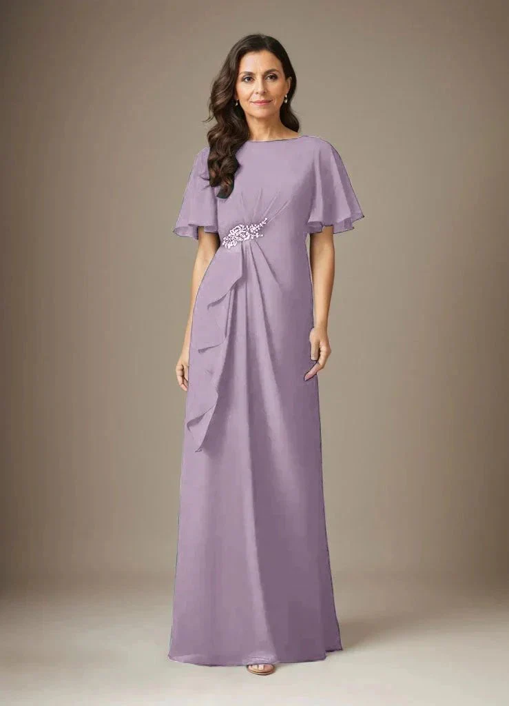 Dark Navy Sheath Beaded Chiffon Dress - Image 23