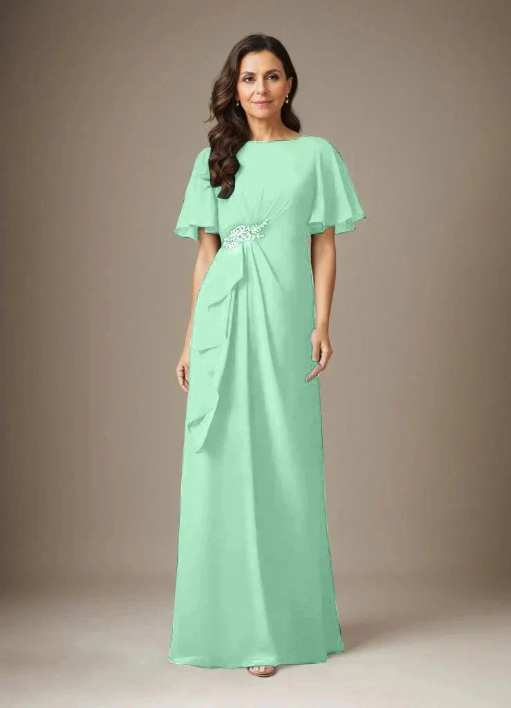 Dark Navy Sheath Beaded Chiffon Dress - Image 24