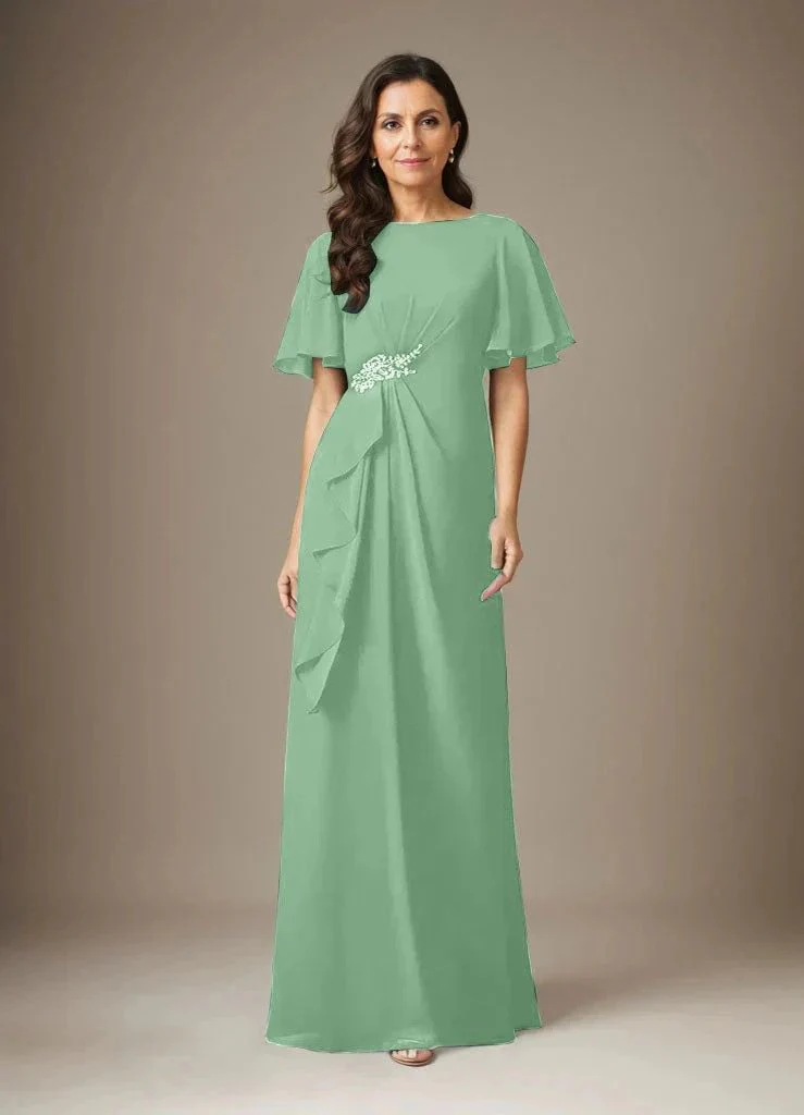 Dark Navy Sheath Beaded Chiffon Dress - Image 33