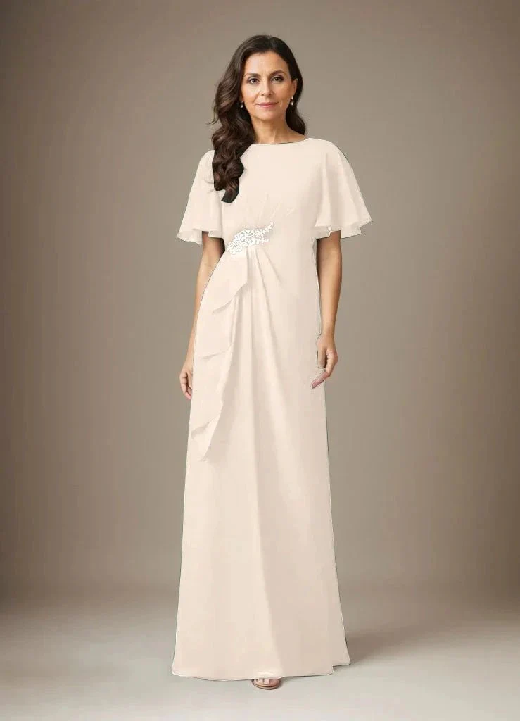 Dark Navy Sheath Beaded Chiffon Dress - Image 9