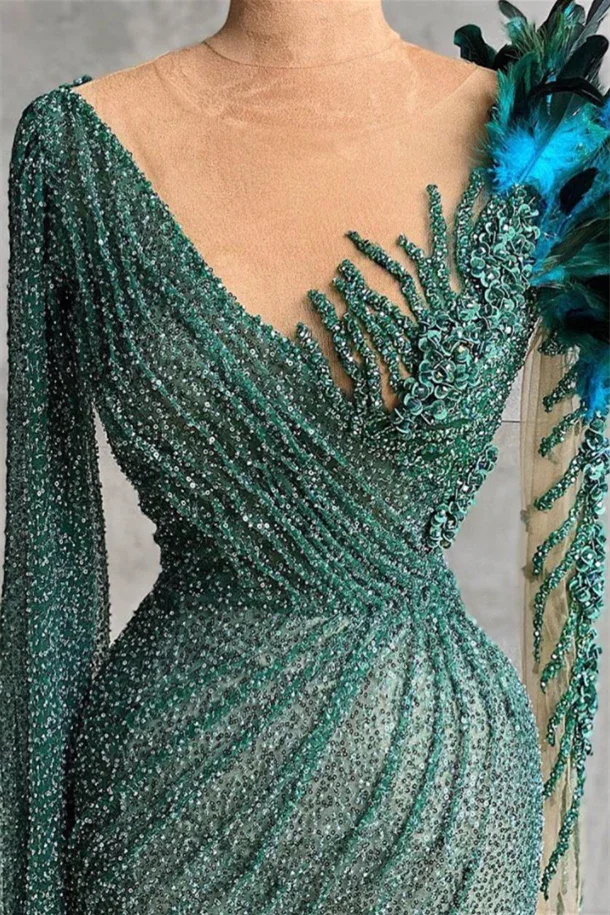 Designer evening dresses long with sleeves - Image 2