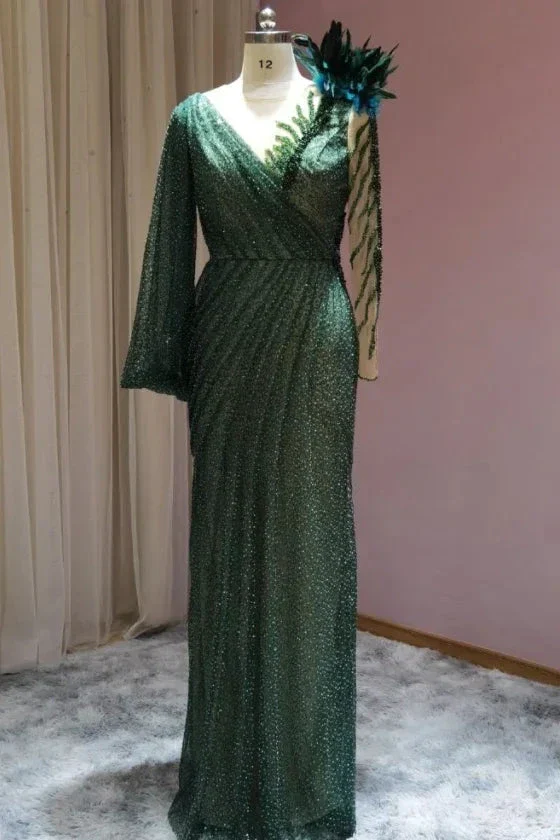 Designer evening dresses long with sleeves - Image 3