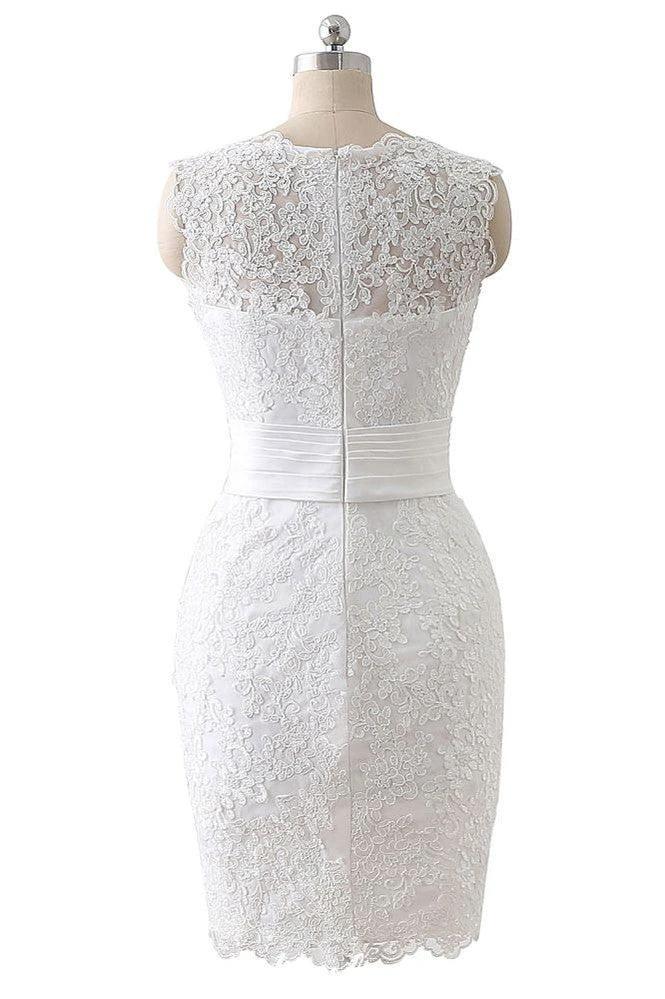 Detachable Skirt Sheath Scoop Lace Wedding Dresses - Image 2