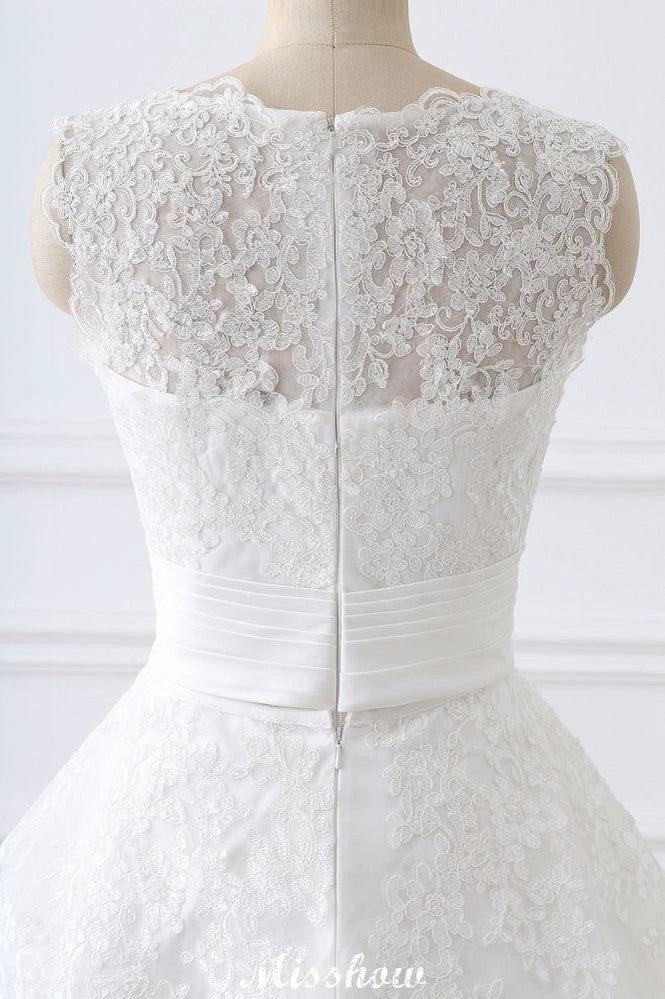 Detachable Skirt Sheath Scoop Lace Wedding Dresses - Image 3