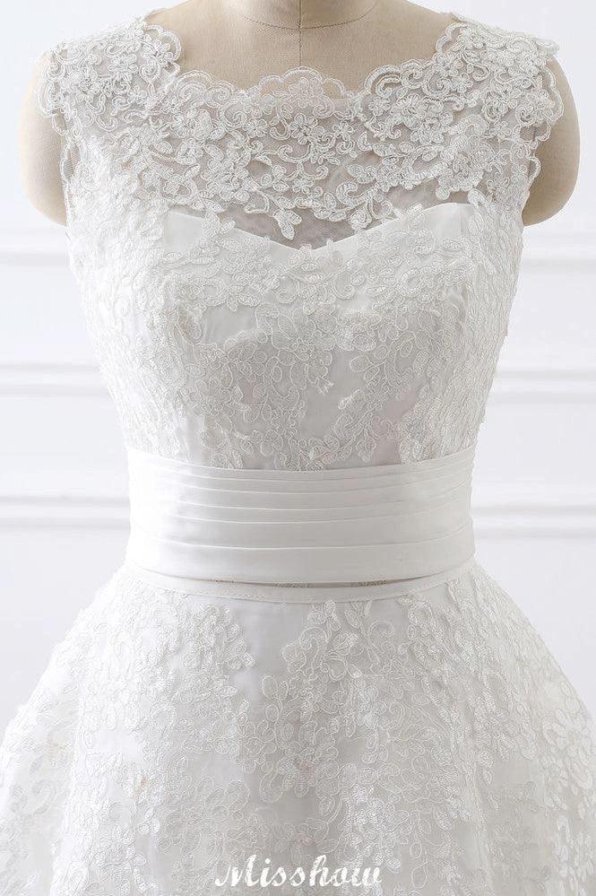 Detachable Skirt Sheath Scoop Lace Wedding Dresses - Image 4