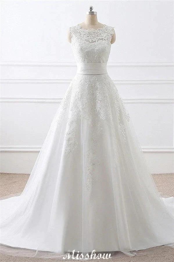 Detachable Skirt Sheath Scoop Lace Wedding Dresses - Image 5