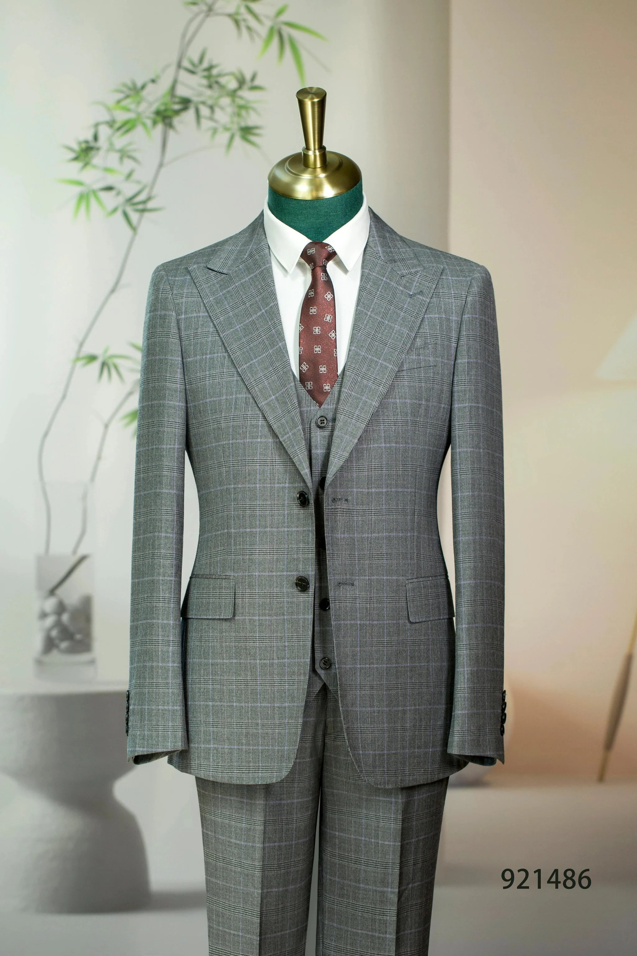 Diberon Mens Three Piece Slim Wedding Suit For Groom And Groomsmen - Image 11