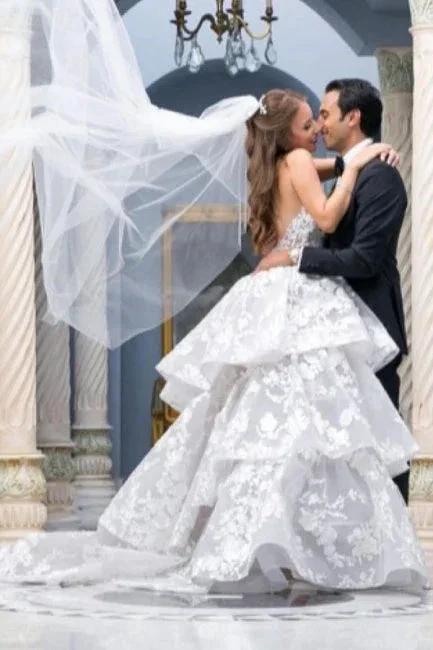Dignified Sweetheart Sleeveless Ball Gown Tulle Wedding Dresses with Lace - Image 3