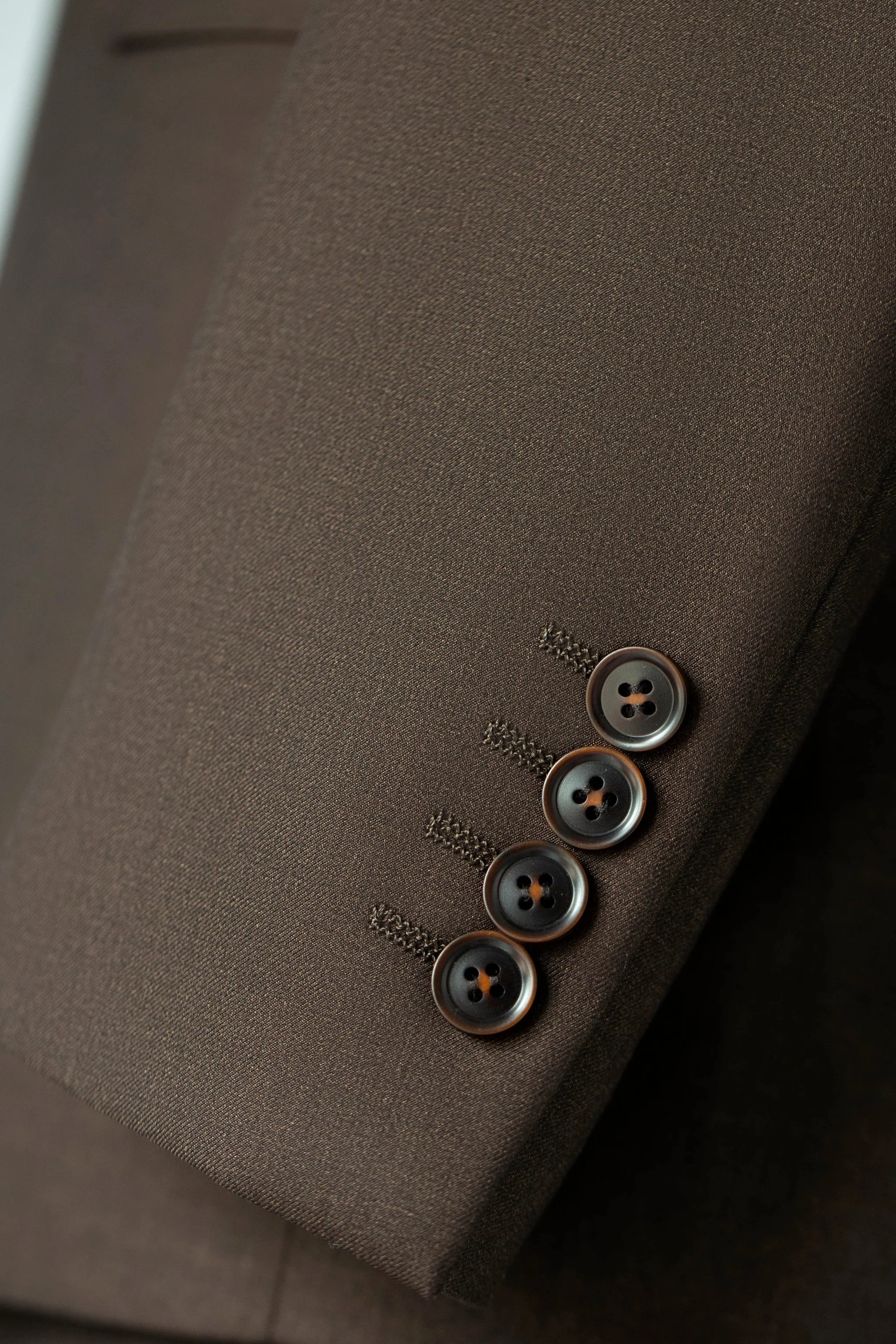 Double Breasted Dark Brown Wool Suit Tailored Formal Groom and Business - Image 3