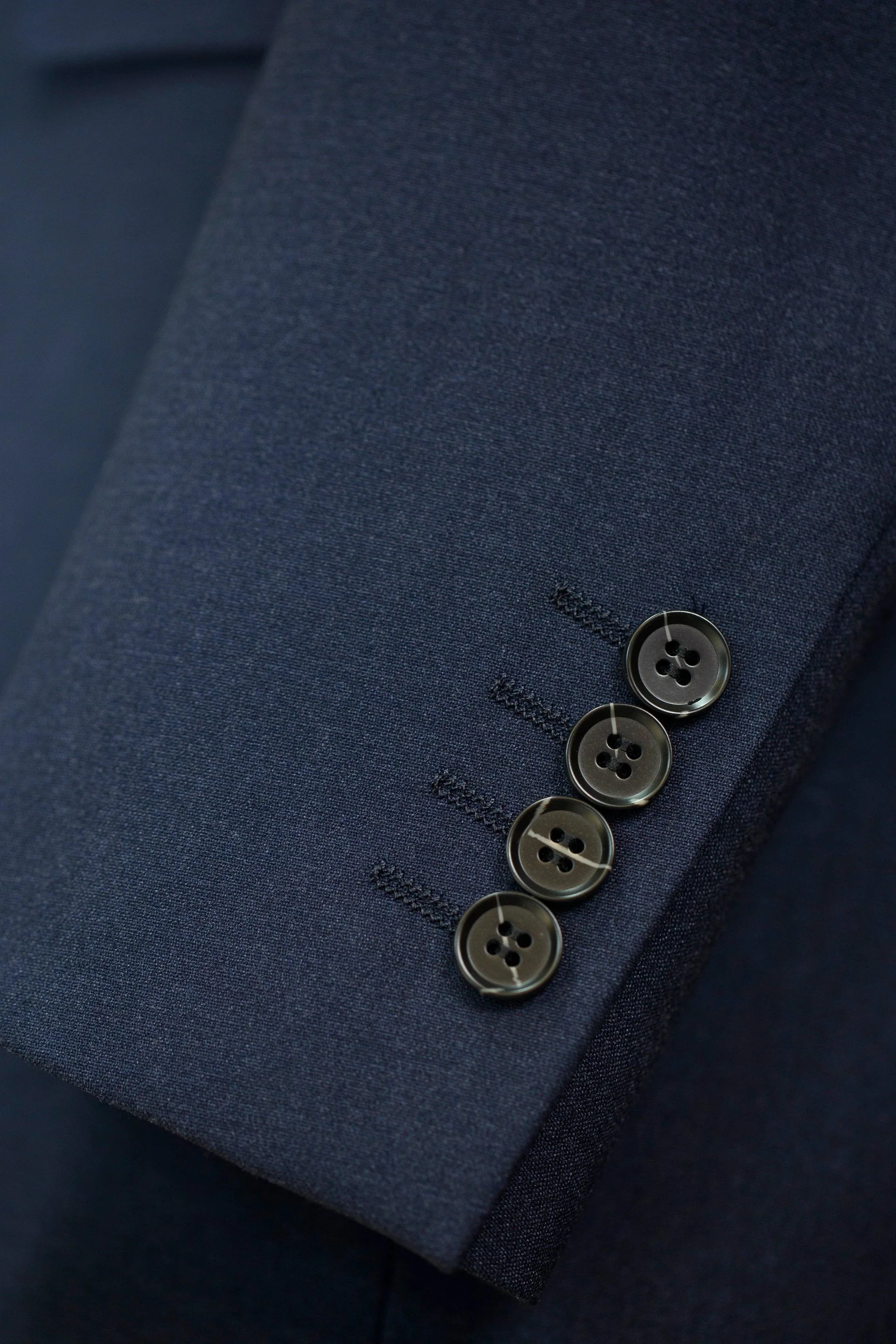 Tailored Double Breasted Navy Wool Formal Suit For Groom And Business - Image 3
