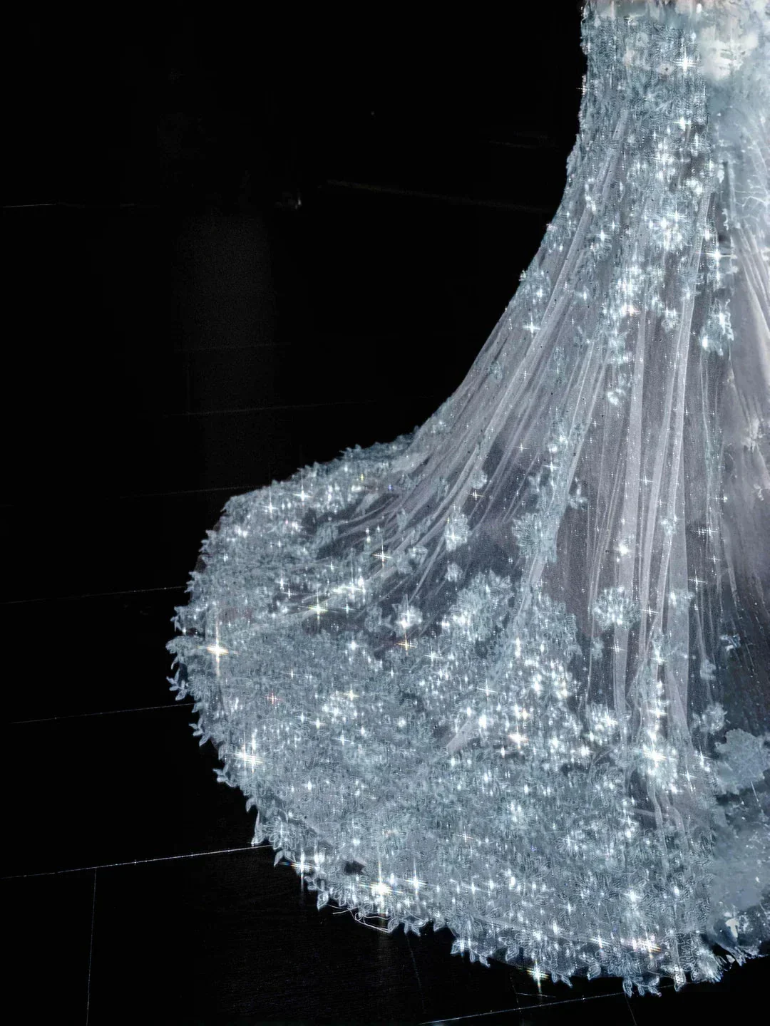Dream Blue Tulle Sequins Appliques Mermaid Evening Dress Long Prom Dress Y8673 - Image 4