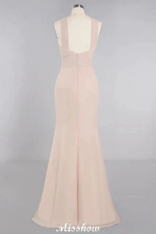 Dreamful Halter Slim Mermaid Bridesmaid Dress Floor Length Party Dress - Image 10