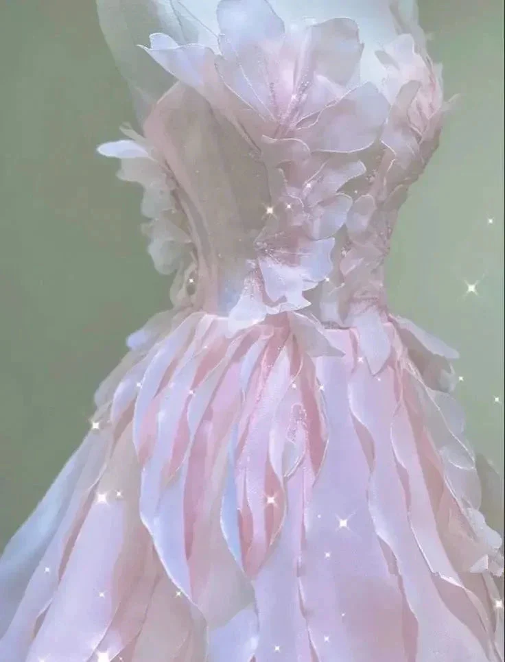 Dreamy Pink Ruffles Princess Dress,Pink Ball Gown Y1971 - Image 3