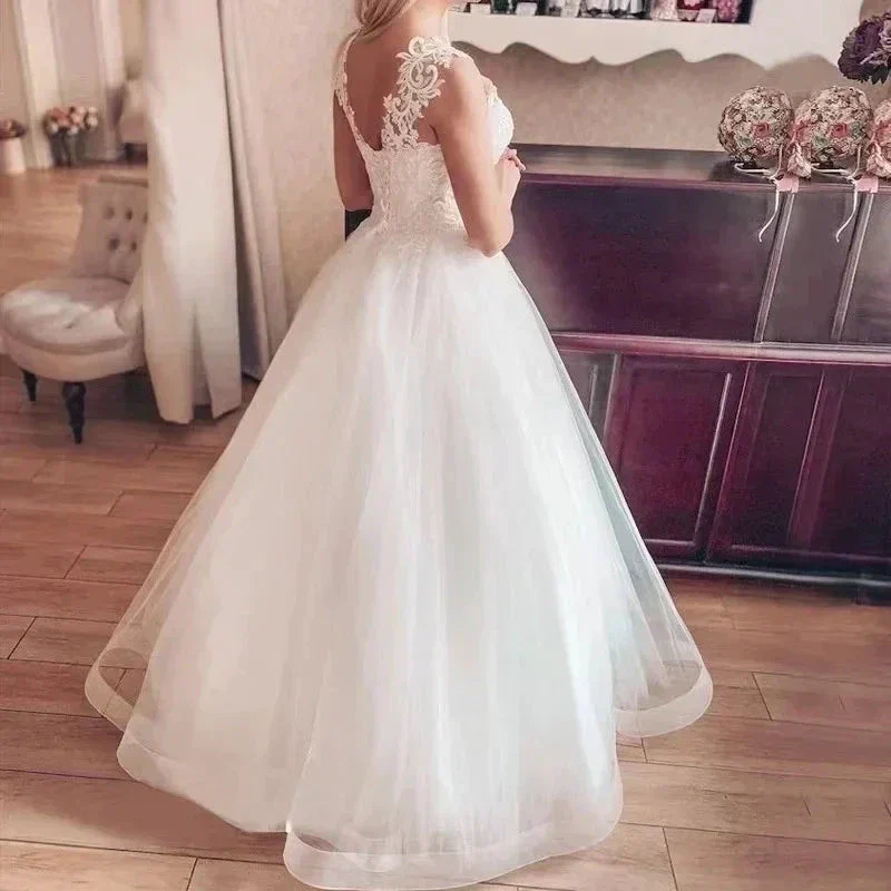 Elegant A Line Boho Custom Made Wedding Dress  Beach Bridal Gowns Plus Size Lace Vestidos De Noiva Simple Свадебное платье - Image 4