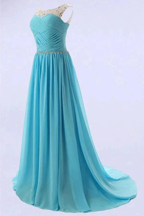 Elegant A-line Scoop Bridesmaid/Prom Dresses with Beading  PG 206 - Image 2