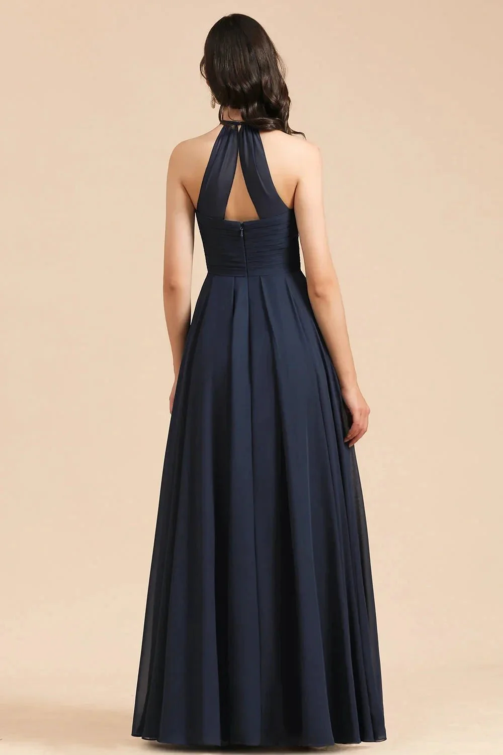 Elegant A-line Sleeveless V-Neck Ruffle Chiffon Lace Bridesmaid Dresses - Image 7