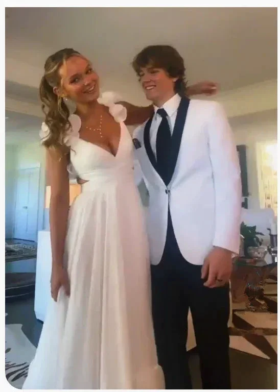 Elegant A-line White Prom Dress,Charming Formal Gown ,White Evening Dress Y1862 - Image 3