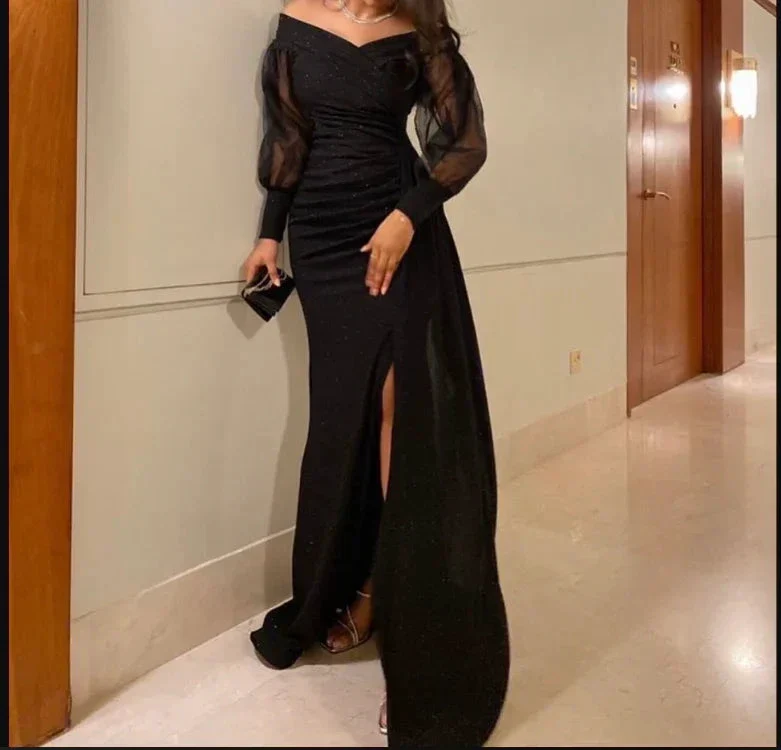 Elegant Black Mermaid Evening Dress,Black Gala Dress Y5540 - Image 2