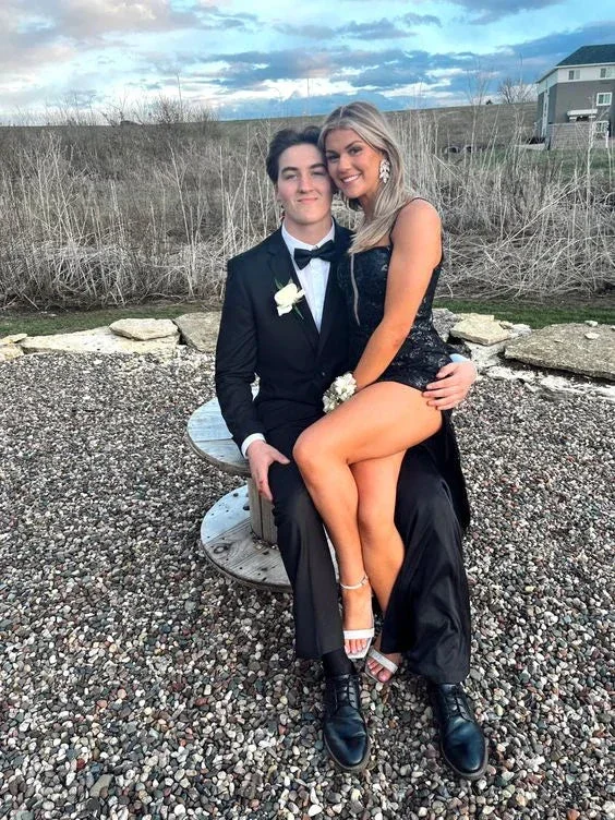 Elegant Black Sheath Prom Dress Black Evening Gown Y6516 - Image 2
