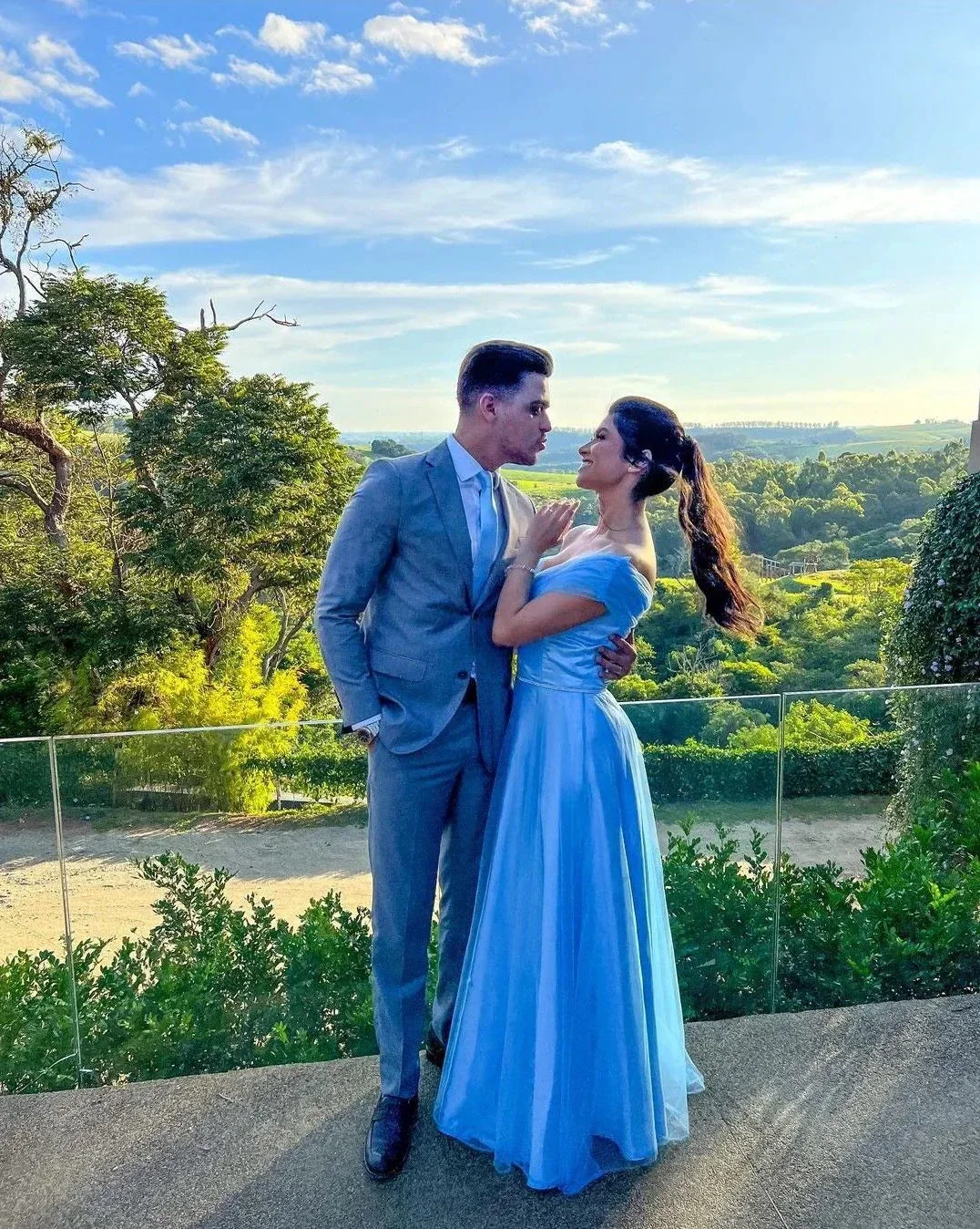 Elegant Blue A-line Evening Dress Blue Graduation Dress Y5703 - Image 2