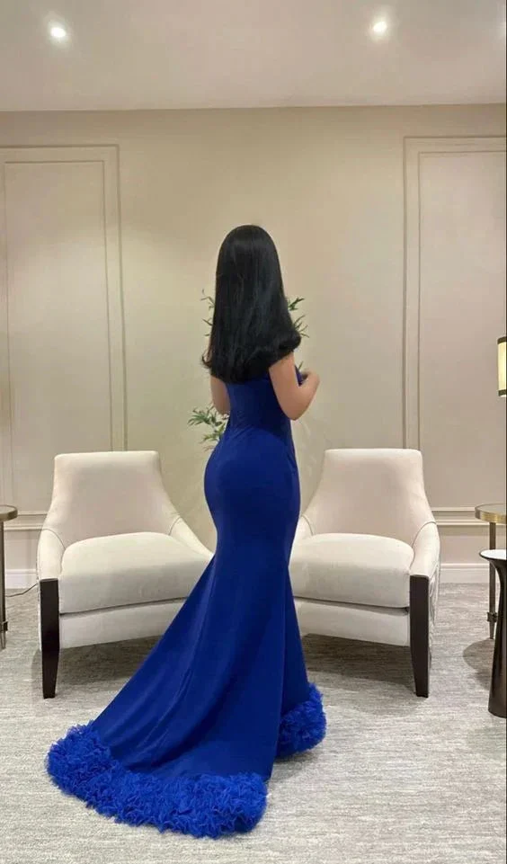 Elegant Blue Mermaid Evening Dress Blue Formal Dress Y6397 - Image 2