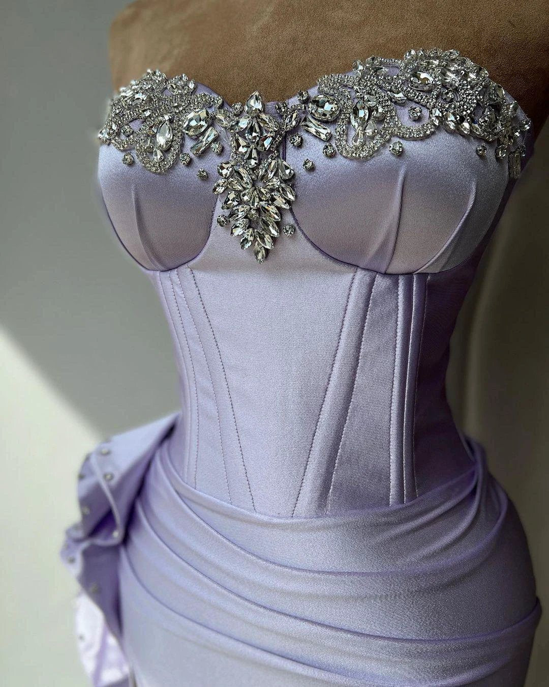 Elegant Column Sweetheart Beadings Ruffles Prom Dress with Split - Image 3
