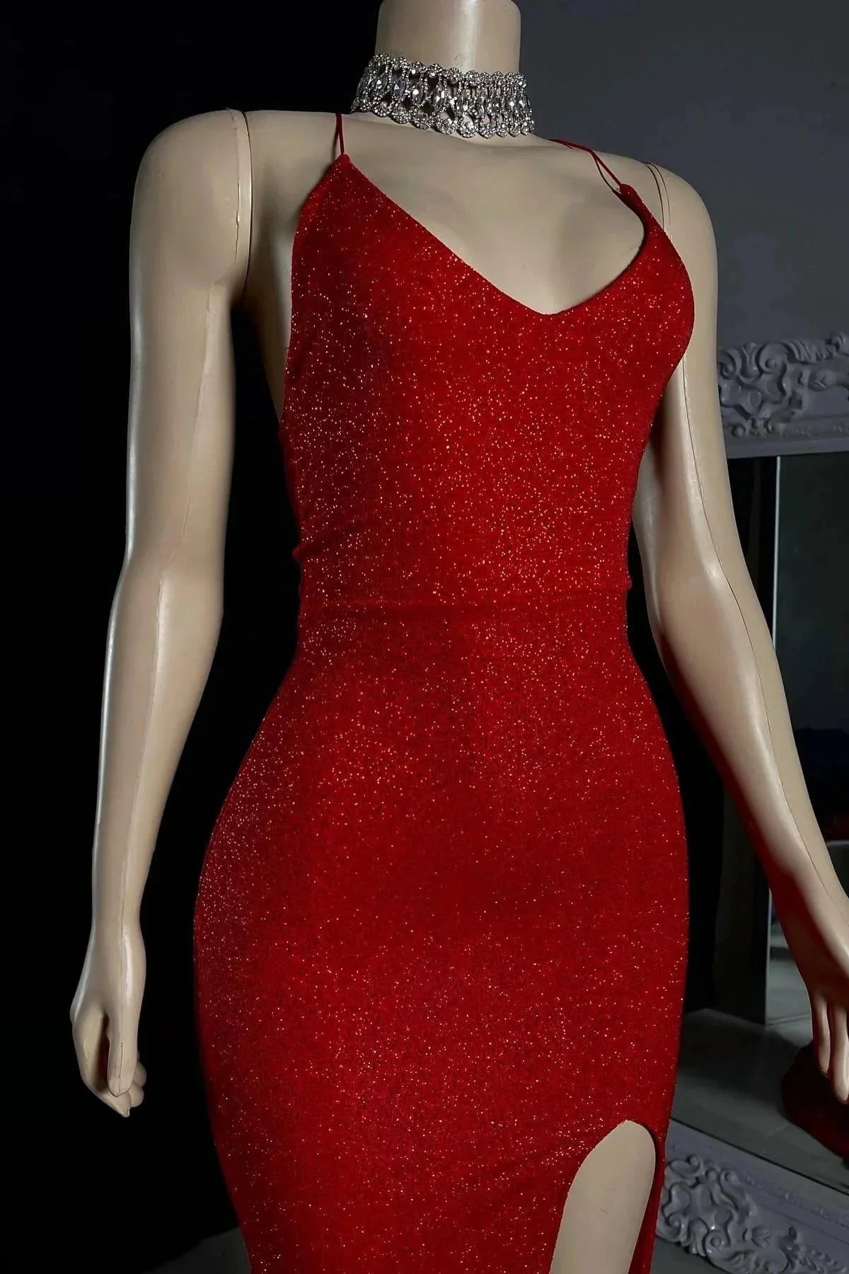 Elegant Criss-cross Straps Mermaid Split Front Prom Dresses - Image 3