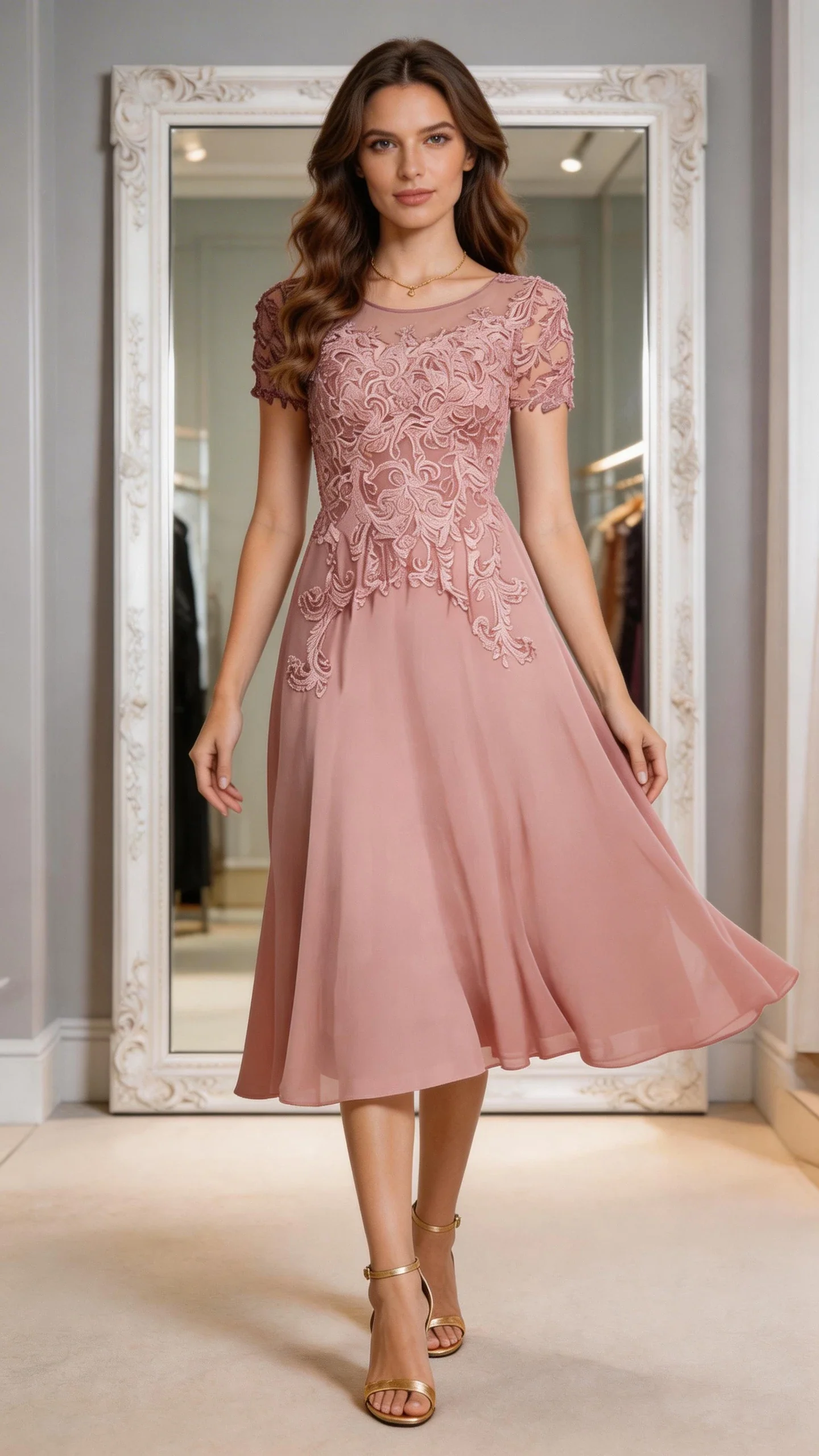 Dark Purple Lace Chiffon Mother Of The Bride Dress With Elegant Gown - Image 4