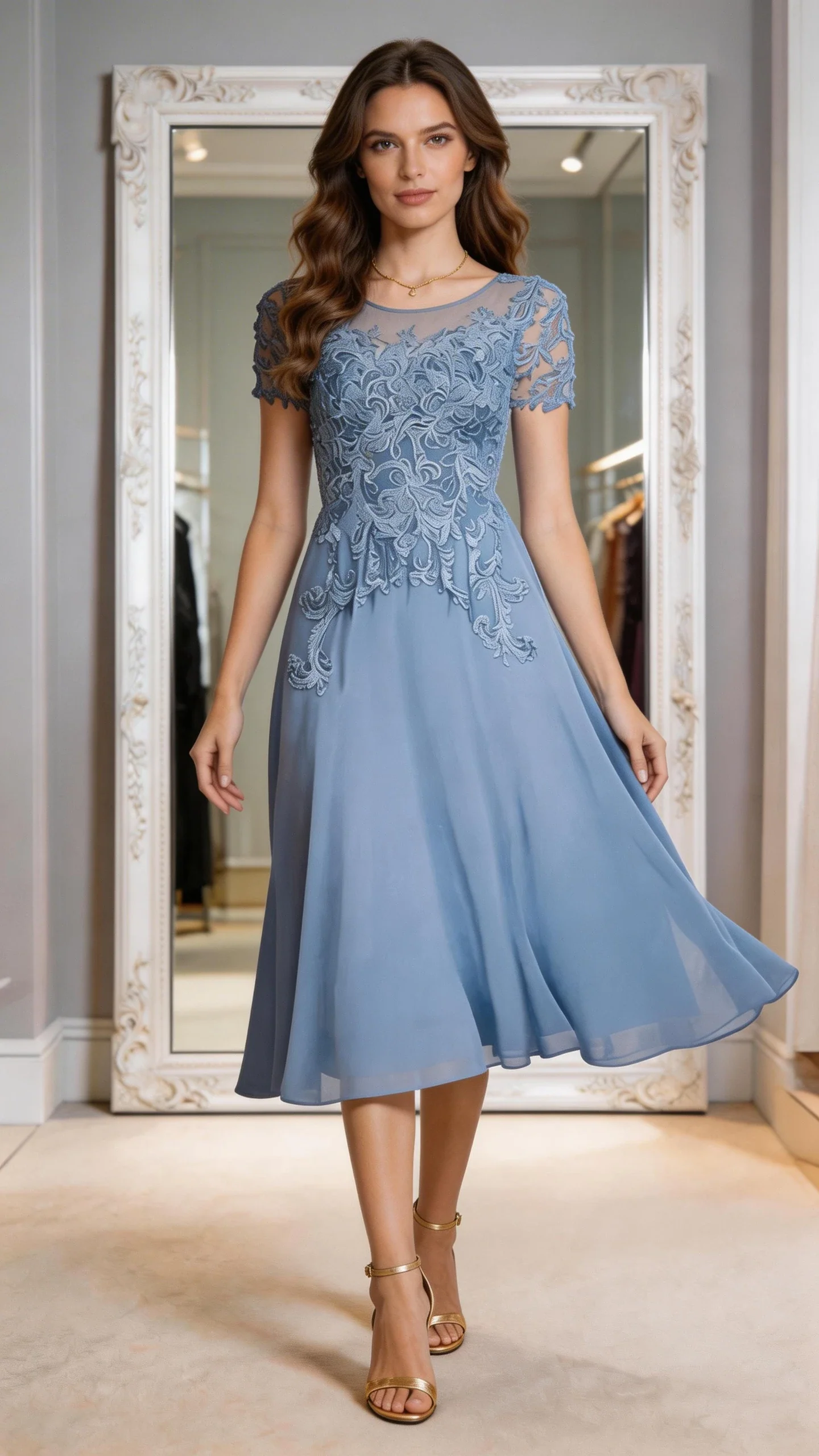 Dark Purple Lace Chiffon Mother Of The Bride Dress With Elegant Gown - Image 5