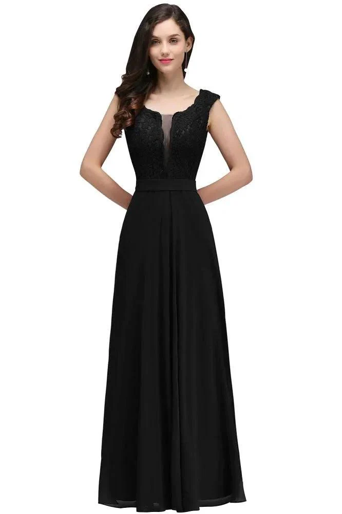 Elegant Floor-length Lace A-line Burgundy Prom Dress - Image 10