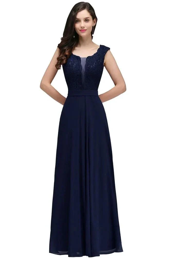 Elegant Floor-length Lace A-line Burgundy Prom Dress - Image 9