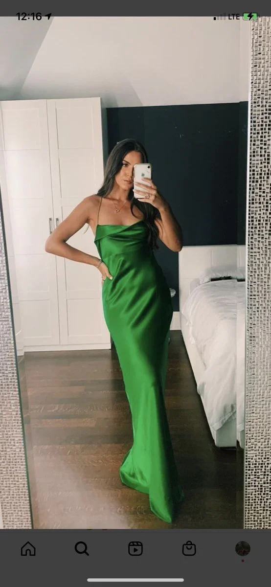 Elegant Green Sheath Prom Dress Green Evening Dress Y7297 - Image 2